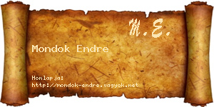 Mondok Endre névjegykártya
