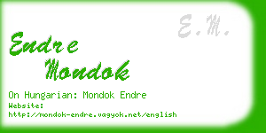 endre mondok business card